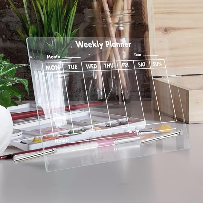 COHEALI Transparent Acrylic Memo Board Erasable Writing Message Board for Home and Office Lightweight Desktop Notice with Stable Design and Portable Use