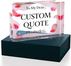 Personalized Gifts, Custom Quote Block Letter Board,Crystal-Clear Acrylic With Gift Box,17 Styles, Holiday and Christmas Gift for Mom, Dad, Girlfriend, Him or Her, Husband, Wife (4"x6", Pink Petals)
