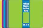 Better Kitchen Products Flexible Plastic Cutting Board Mats, Set of 6, Textured, 6 Vivid, Translucent Colors Assorted