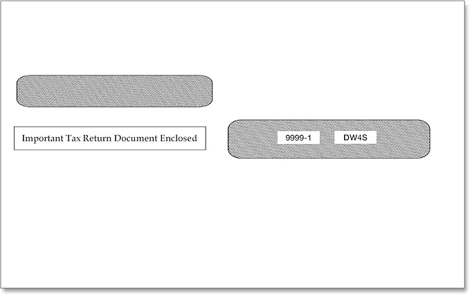 50 W2 Tax Envelopes, For 4-Up Style W-2 Tax Forms 50 pack Gum Seal Security Double Window W2 Envelopes