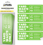 Yard Waste Sticker - Yard Waste Bin Sign - with Helpful Tips and Do & Don't Reminder - 3-5 Year Indoor/Outdoor Rated - Heavy Duty, Weather Proof, Ultra Durable - USA Made (6x2 inch), 20 Labels