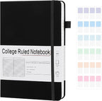 CronElysia A5 Lined Journal Notebooks for Work, 192 Pages, Medium 5.7 x 8.3inch, College Ruled, Vegan Leather Hardcover Journals for Women Men,1 Pack