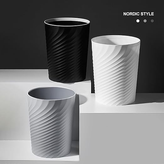 HOLTPHILI Small Bathroom Trash Can 1.8 Gallon Garbage Can Waste Basket Recycling Bin for Dorm Bedroom Office Kitchen,2 Pack Grey