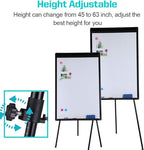 DexBoard 2 Pack Whiteboard Easel 36" x 24" Height Adjustable, Magnetic Dry Erase Board with Tripod Stand, Portable Presentation Easel Includes Flip Chart Paper Pad (25 Sheets), Magnets & Eraser