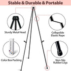 VAIIGO Black Easel Stand for Wedding Signs, Posters & Paintings - 63" Adjustable Portable Display Easel for Welcome Signs, Art Canvas, Pictures - Folding Tripod Stand with Carry Bag (1 Pack)
