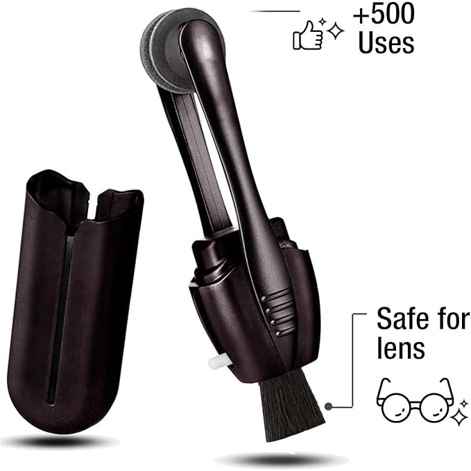 Portable Microfiber Eyeglass Cleaner (3Pcs), Efficient and Durable Carbon Microfiber Technology, Lens Cleaner with Carbon Microfiber Tech and Mini Sunglasses Brush Cleaning Tool