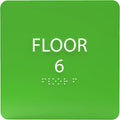 ADA CENTRAL SIGNS - 6" X6" Floor 6 Sign - ADA Compliant Tactile Graphics Grade 2 Braille Text Acrylic Wall Signs - Directional Assistance, Floor Number Safety Sign for Office, school Hospital, Apartment