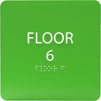 ADA CENTRAL SIGNS - 6" X6" Floor 6 Sign - ADA Compliant Tactile Graphics Grade 2 Braille Text Acrylic Wall Signs - Directional Assistance, Floor Number Safety Sign for Office, school Hospital, Apartment