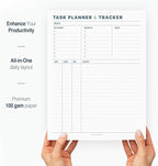 Task Planner & Tracker 8.5 x 11 Tear-Off 70 Sheet Planner Pad – Project Organizer with Time Log, Top Priority, Follow-Up – Notepad for Home & Office (White, Minimalist, 2 Pack)