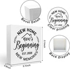 Housewarming Gifts New Home, 2026 House Warming Gifts Wood Box Sign, Housewarming Party Decorations, Bedroom Kitchen Living Room Desk Cubicle Table Shelf Decor for Couple, New Home Gift Ideas