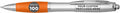 DISCOUNT PROMOS Personalized Ballpoint Pens With Rubber Grip, 100 pack Customizable Ergonomic Click-to-Write Custom Writing Pens for School with Black Ink, Orange
