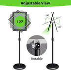 INNOVSIGN 2Packs Adjustable Pedestal Sign Holder Stand 8.5''x11'', Floor Standing Poster Sign Stand for Vertical/Horizontal View Sign stand,Outdoor/Indoor Standing Sign Holders(Black, Round)