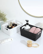 Plastic Storage Baskets For Organizing, 6 Pack Organization and Storage Containers, Storage Baskets for Shelves Drawers Desktop Closet Playroom Classroom Office, White