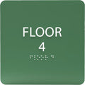 ADA CENTRAL SIGNS - 6" X6" Floor 4 Sign - ADA Compliant Tactile Graphics Grade 2 Braille Text Acrylic Wall Signs - Directional Assistance, Floor Number Safety Sign for Office, school Hospital, Apartment