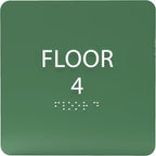 ADA CENTRAL SIGNS - 6" X6" Floor 4 Sign - ADA Compliant Tactile Graphics Grade 2 Braille Text Acrylic Wall Signs - Directional Assistance, Floor Number Safety Sign for Office, school Hospital, Apartment