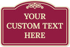 Custom Decorative Sign, Personalized Metal Sign for Driveway, Home, Airbnb, Door Plaque, Burgundy Background 12x18 Inches, ACM, Fade Resistant, Made in USA by Sigo Signs