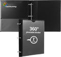 Tashkummy 360 Degree Pivotable Binder, Upgraded 3 Ring Binder 1 inch, Flexible Binders 3 Ring, Foldable Three Ring Binders- Black