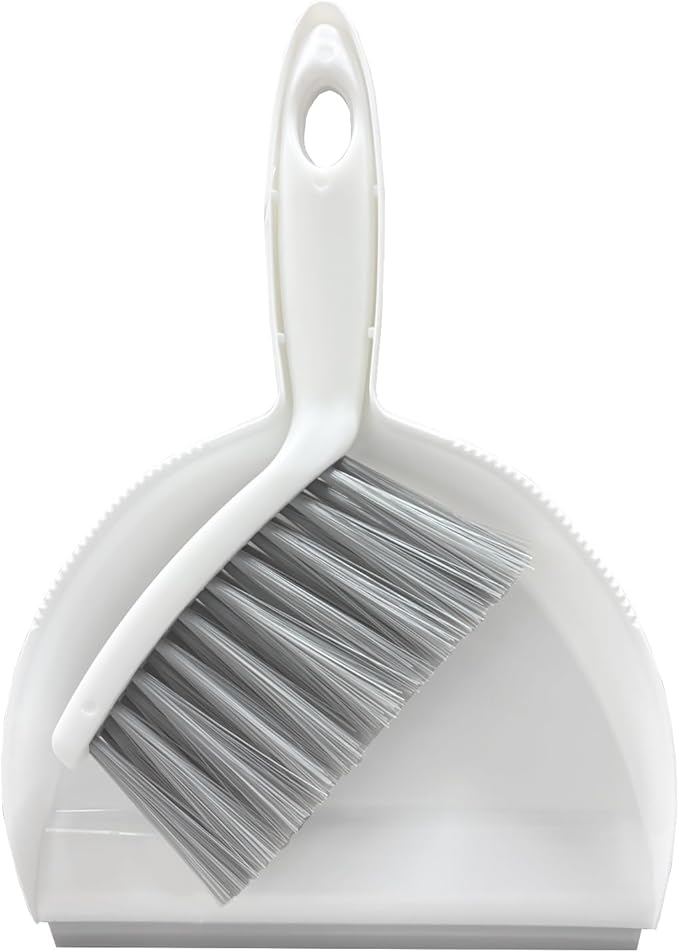 NBGYTECH Mini Broom and Dustpan Set Small Dust pan & Brush Set Portable Cleaning Tools for Home Office RV Camping Learning (Grey)