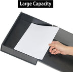 URbantin 6 Pack Foldable A4 Box Files,Plastic Archive Folders,65mm Spine, Document Box for Office（Black）