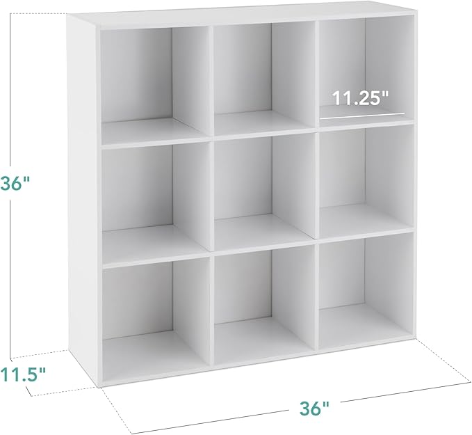 Best Choice Products 9-Cube Storage Organizer, 11in Shelf Opening, Bookcase, Display Shelf, Customizable w/ 3 Removable Back Panels - White