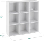 Best Choice Products 9-Cube Storage Organizer, 11in Shelf Opening, Bookcase, Display Shelf, Customizable w/ 3 Removable Back Panels - White