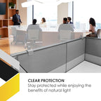 OBEX Acrylic Mounted Large Brackets Quality Desk Privacy Panel & Divider for Your Office Cubicle-Increase Separation & Improve Productivity (Clear, 24"W X 48"H)
