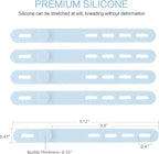 Donruby 24Pcs Silicone Cable Ties - Reusable & Washable with Locking Buckles, Adjustable Fastening Cable Management Straps, Multi-Purpose High Elasticity Cord Organizer (Ice Blue)