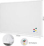 Bulletin Board - 23.5 x 17.5 inches Decorative Felt Pin Board - Cork Board Alternative for Wall - Foldable Photo Board Self-Adhesive Prayer Board with 20 Pushpins - Warm White