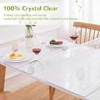 Eisdroma 24 x 55 Inch Clear Table Cover Protector, Clear Table Protector for Dining Room Table, 1.5mm Plastic Table Cover, Waterproof Table Pad for Kitchen, Office