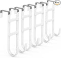 FYY Over The Door Hooks - 4 Pack Heavy Duty Dual-Hook Organizer Hanger with Non-Slip Rubber for Towels, Clothes, Hats & Bags Use in Bathroom, Bedroom, Kitchen - Fits Interior Doors Up to 1.6" White