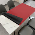 Zinkooat Leather Table Pad,1.8mm Thick,40x78 Inch,Dining Table Pad,Table Pads for Dining Room Table Rectangular,Table Protector for Dining Room Table,Dining Table Cover(Black+Wine Red,40x78)