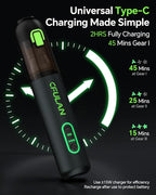 Cfulan Car Vacuum Portable Cordless, 21KPa 4-in-1 Handheld Mini Vacuum Cleaner with 8 Attachments, 3 Suction Modes, One-Touch Empty, Type-C Charge, Hand Vacuum for Car, Home, Keyboard, Small Job