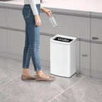 YOJIA 6.6 Gallon/25L Stainless Steel Square Trash Can, Large Capacity Kitchen Garbage Can, Business Trash Bin, Tall, Elegant, White Waste Basket, for Home, Office, Hotel (25LWhite)