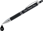 ExpressDesigns™ - Personalized Pens Gift Set - 2 Pack of Soft Touch Metal Pens w/gift box - Luxury Ballpoint Pen Custom Engraved with Name or Message (Black)