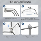 2 Pack Photography C Stand with Boom Arm: 100% Stainless Steel - Max Height 10.5ft/131inch Heavy Duty Light Stand, with 4.2ft/50inch Holding Arm, Grip Head, Sandbag, Backdrop Clamp