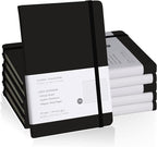 EMOMAS Lined Journal Notebook, 6Pack Hardcover Notebook for Men & Women – Journals for Writing, Work, School, Home & Daily Notes, 160 Pages – Medium A5, 5.7"x8", 100 gsm Thick Paper (Black)