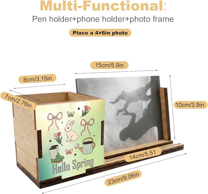 ZXAZXA Pen Holder for Desk Office Desk Accessories Multi-functional Office Pen Holders Hello Spring Desk Pencil Holders Gifts for Women Men Coworkers Friends Employee Teacher