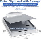 Sunnyclip Metal Clipboard with Storage, Aluminum Three-Tier Box Clipboards,Binder Form Holder with High Capacity Clip,Great for Worksites,Management,Office Business Professionals,14 x 9 x1.5 inch