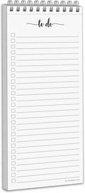 321Done Skinny to Do List Notepad, 3.7x8.5 Spiral - Made in USA, Undated Daily Checklist, Simple Stylish to-Dos Memo Pad for Planning, Tasks, Appointments, Reminders for Home, Office - 50 Sheets
