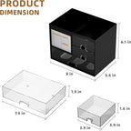Marbrasse Desk Organizer with 3 Drawer, Multi-Functional Pencil Pen Holder for Desk, Desk Organizers and Accessories with 4 Compartments, Desktop Organizer Storage for Office Home Art Supplies (Black)