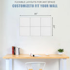 Large Cork Board Alternative 36" X 24" Bulletin Board - 6 Pack Removable Felt Wall Tiles, Cork Wall Tiles Bulletin Board Home Office Essentials - Warm White