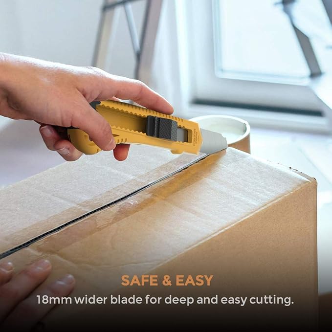 Nicpro 10 Pack Utility Knife Set, Retractable Box Cutters for Cartons, Cardboard and Boxes, 18 mm Razor Razor Sharp Blade Knife with Smooth Mechanism for Heavy Duty Office, Home, Arts Crafts, Hobby
