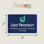 Custom Name Tag Full Color with Logo | Magnetic Back Name Badges for Business | Metal Name Tags ID Badge for Employees | Personalized Name Tags | Magnetic Name Tags Personalized | 3x2