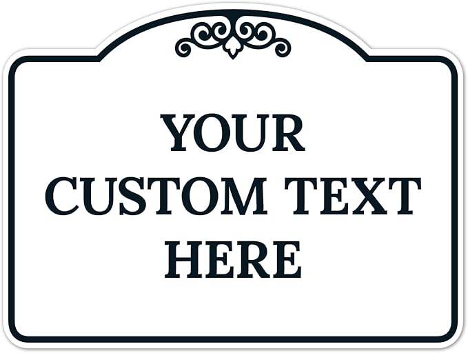 Custom Decorative Sign, Personalized Metal Sign for Driveway, Home, Airbnb, Door Plaque,White Background Black Border Sign, 18x24 Inches, ACM, Fade Resistant, Made in USA by Sigo Signs