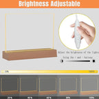 FRELWIM 13 x 9 Inch LED Drawing Writing Lumi Board with Colors, Clear Acrylic Light Up Desk Table Dry Erase Message Memo Note Board with Stand (Colorful, Large)