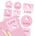Large Name Labels for Kids (33) - Custom Stickers for Daycare and School Supplies - Durable, Waterproof Stickers for Water Bottles, Lunch Boxes, and More with Unique Designs - Unicorn