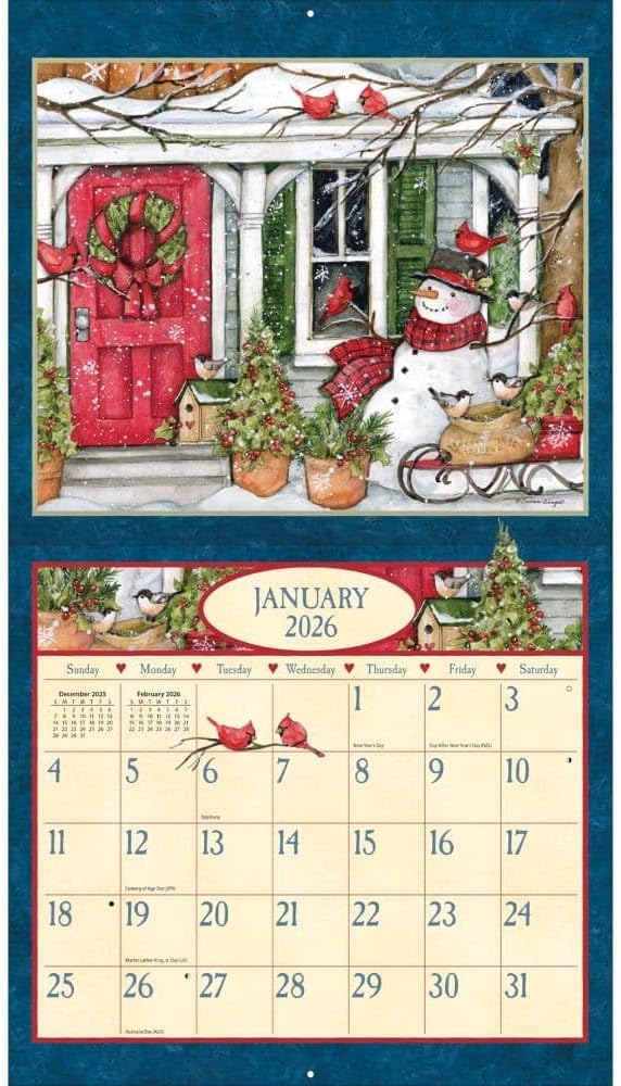 Lang Heart & Home 2026 Wall Calendar – 13.4? × 12?, 12-Month Calendar with Stapled Binding, Linen-Embossed Art by Susan Winget, Calm Home & Garden Imagery