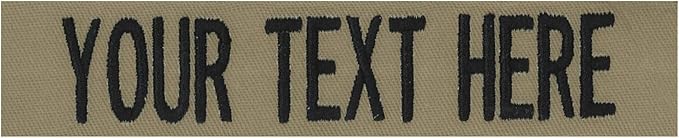 Custom Uniform Name Tapes Solid Colors. Coyote Tan Fabric, 4 Inch Hook Fastener (Uniform Ready Fastener)