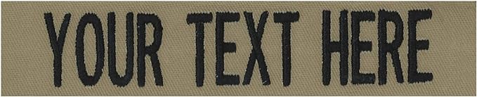 Custom Uniform Name Tapes Solid Colors. Coyote Tan Fabric, 5 Inch Sew on