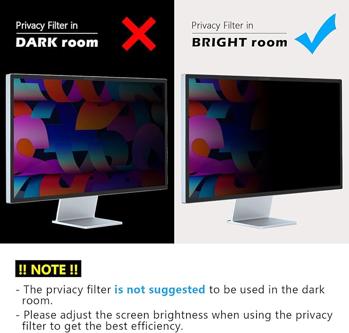 FILMEXT [2-Pack[2022 New] 27 inch privacy screen for monitor compatible with Apple Studio Display 27" Only,Removable Computer Monitor Privacy Screen Shield Anti Blue Light Filter